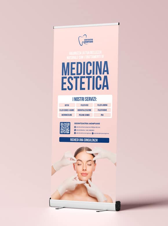 odontoiatria mompiano brand identity roll up