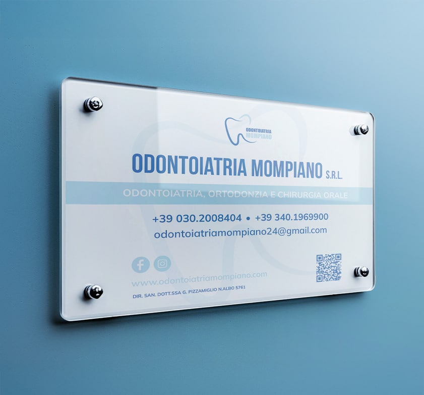 odontoiatria mompiano brand identity targa