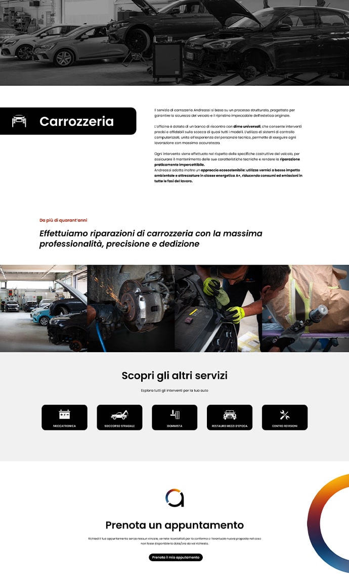 sito web andreassi template home
